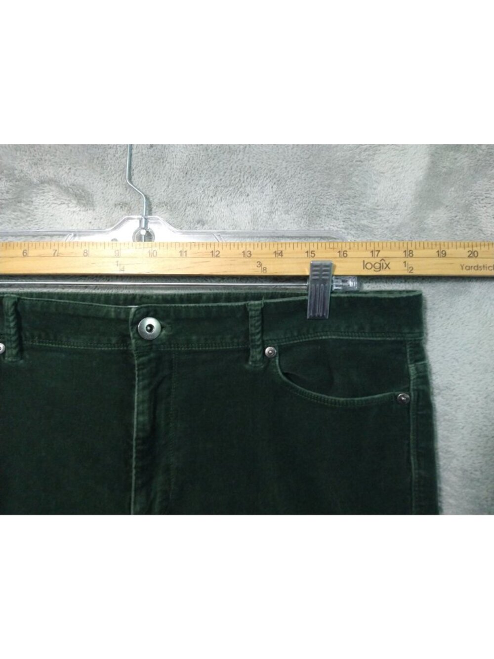 J Jill Pants Womens 16 Green Velvet Skinny High Rise 5 Pocket Stretch Cotton - Picture 3 of 10
